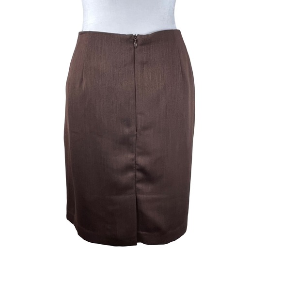 Vtg Brown Pencil Skirt Size 12 Quiet Luxury Minimalist Chic‎ 90s Office Core - Picture 2 of 6